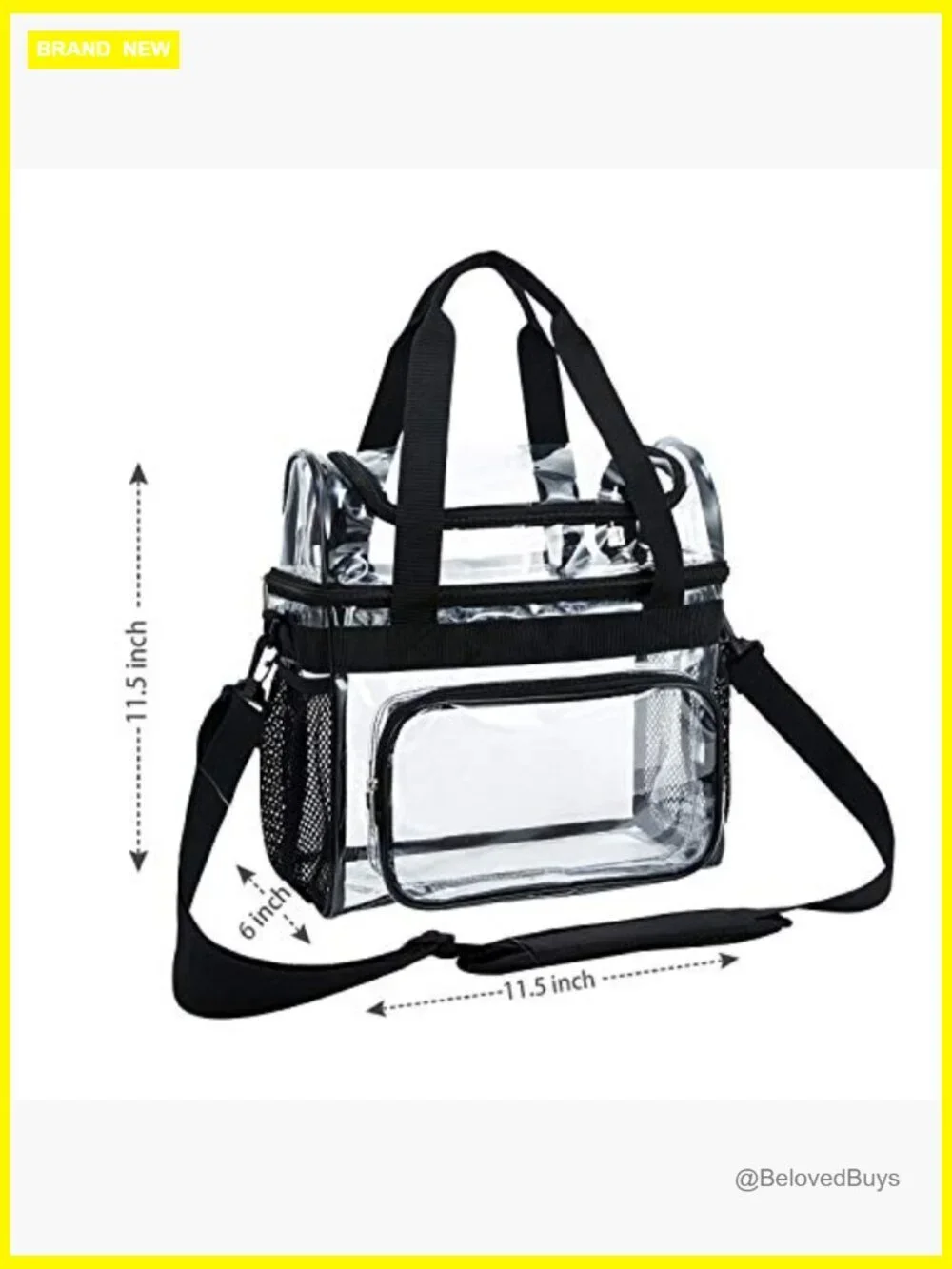 Clear Lunch Bag Heavy-Duty Tote Stadium Approved Large Work to Go